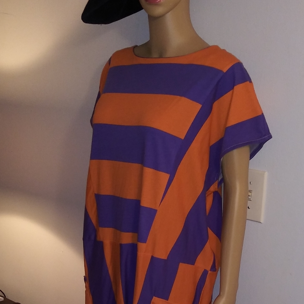 SOLD. Zara Trafaluc Orange/Purple Dress - Picture 7 of 8